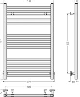 Полотенцесушитель водяной Сунержа Модус 80х50 темный титан муар