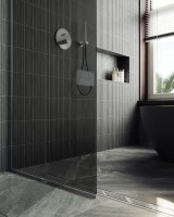 Душевая перегородка Maybahglass MGD-686-5у 119 см, профиль хром матовый, стекло графит