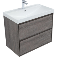 Тумба с раковиной Aquanet Милан 80 подвесная, дуб рошелье