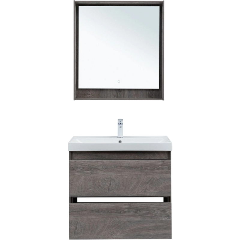 Тумба с раковиной Aquanet Милан 80 подвесная, дуб рошелье