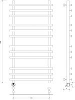 Полотенцесушитель электрический Secado Понтида Плюс, L 100x60 см, подключение слева, хром, лесенка