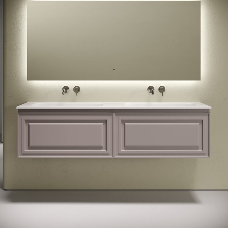 Тумба с раковиной Sancos Very 160 подвесная, doha soft, раковина CN7023wx