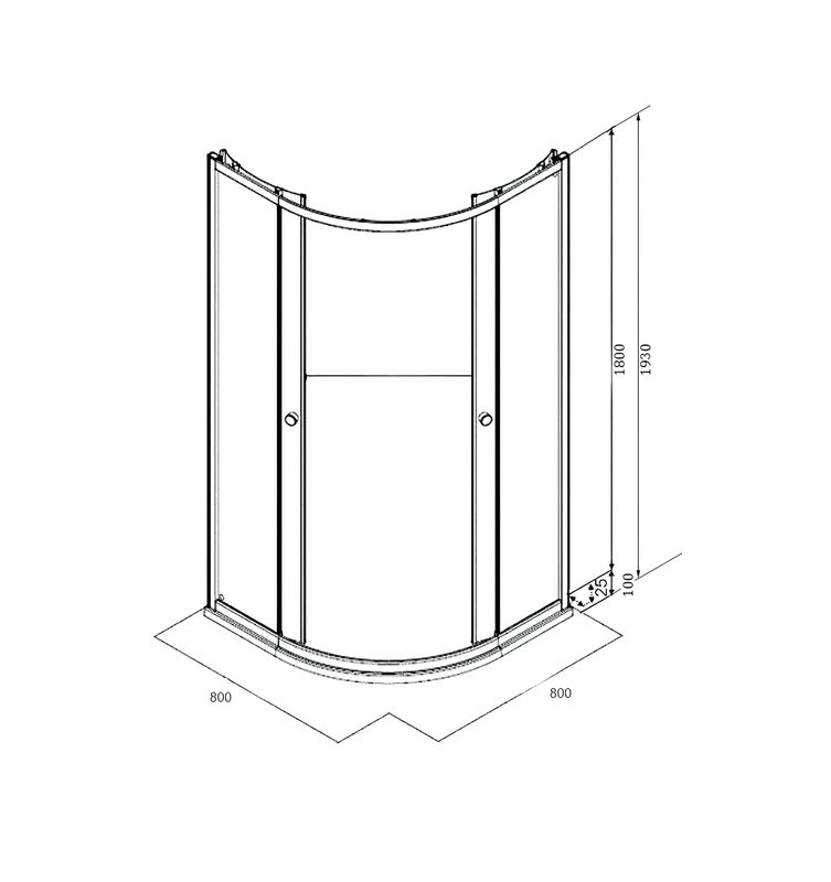 Душевой уголок Parly ZF81B 80х80 см, профиль черный, стекло матовое