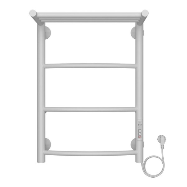 Полотенцесушитель Azario VERONA 400/600 электрический БЕЛЫЙ с полкой R 3 пер.