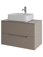 Тумба с раковиной Orange Line 80 подвесная, 2 ящика, матовый латте с раковиной B05-500W