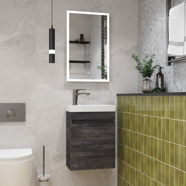 Мебель для ванной комнаты Art&Max Family-M 40 подвесная, iron stone, с дверцей