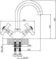 Смеситель для раковины Agger Retro-X A1701100 Смеситель для раковины Agger Retro-X A1701100