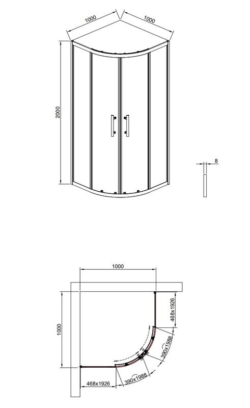 Душевой уголок Timo TPSS-100/13C-8 100x100 см, профиль никель, стекло прозрачное
