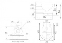 Комплект 3 в 1 Унитаз подвесной Esbano ESWBTERUWN + Инсталляция Fram + Кнопка ESINLPS10MB цвет матовый черный