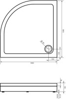 Поддон для душа Bas Раунд R 100x100