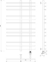 Полотенцесушитель электрический Secado Турин 3 100x55 см, подключение справа, матовый черный, лесенка