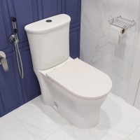 Унитаз-компакт напольный DIWO Кострома 0422 с микролифтом, напольный с бачком, с прямым выпуском, приставной, фаянсовый