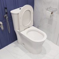 Унитаз-компакт напольный DIWO Кострома 0422 с микролифтом, напольный с бачком, с прямым выпуском, приставной, фаянсовый