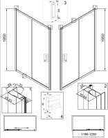 Душевая дверь в нишу Veconi Vianno VN-46B 120 см, профиль черный Душевая дверь в нишу Veconi Vianno VN-46B 120 см, профиль черный