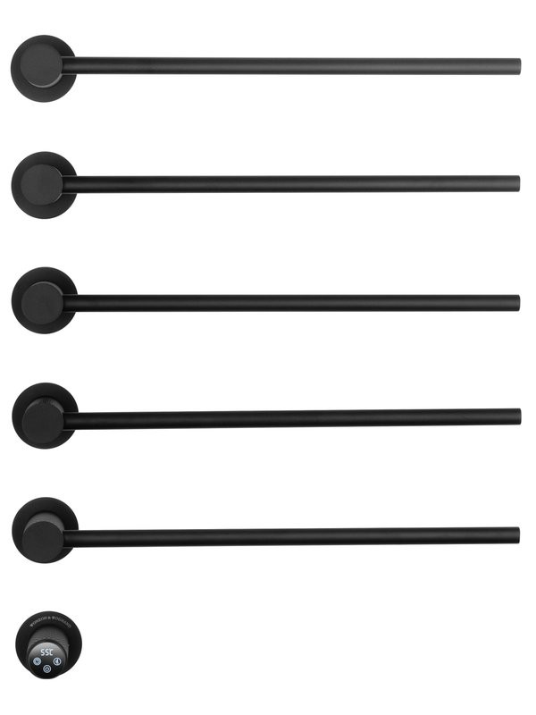 Полотенцесушитель электрический Wonzon & Woghand WW-A355-MB С ВНУТРЕННЕЙ ЧАСТЬЮ, черный матовый