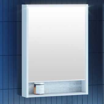Зеркало-шкаф AQUATON Капри 60 R, с подсветкой, бетон пайн
