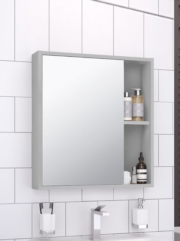 Зеркало-шкаф Runo Эко 52, серое