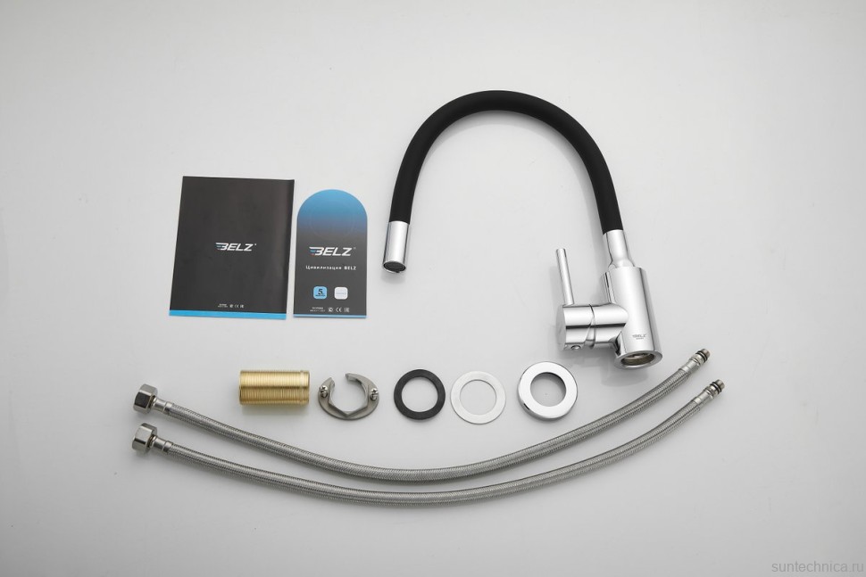 Смеситель для кухни BELZ B809 B73809-7 с гибким изливом, хром