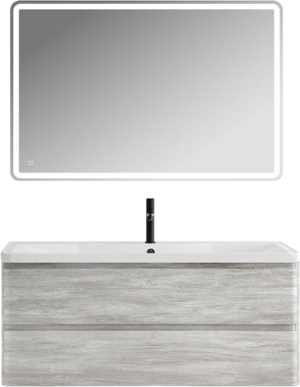 Мебель для ванной комнаты BelBagno Albano 120 подвесная, rovere vintage bianco, белая глянцевая раковина