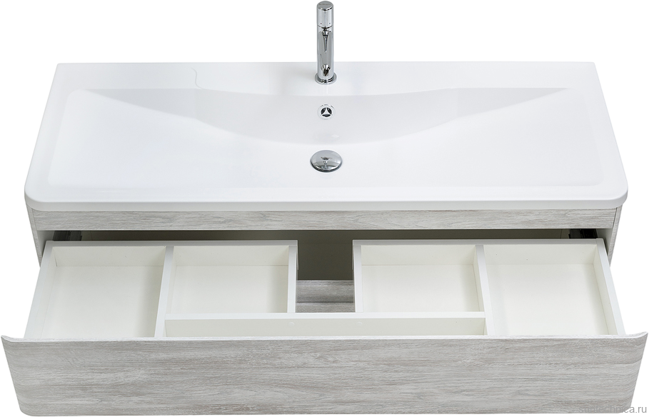 Мебель для ванной комнаты BelBagno Albano 120 подвесная, rovere vintage bianco, белая глянцевая раковина