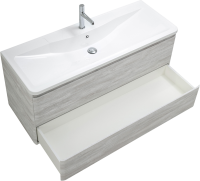 Мебель для ванной комнаты BelBagno Albano 120 подвесная, rovere vintage bianco, белая глянцевая раковина