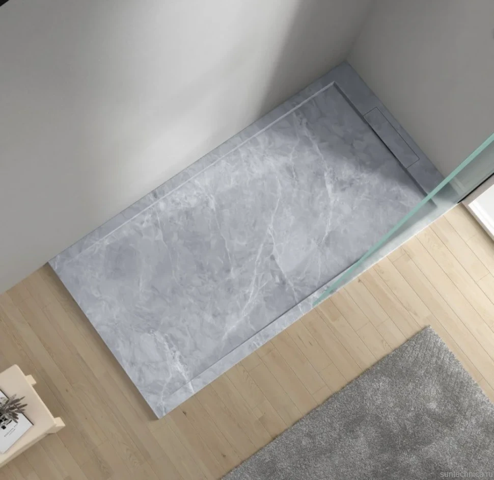 Поддон для душа Esbano Luxe ESPLM128VG серый мрамор