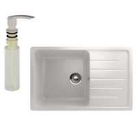 Мойка кухонная Ulgran U-400 341 ультра-белая + дозатор U-02 белый Мойка кухонная Ulgran U-400 341 ультра-белая + дозатор U-02 белый