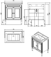 Тумба с раковиной Caprigo Albion Concept 70 стилл Тумба с раковиной Caprigo Albion Concept 70 стилл