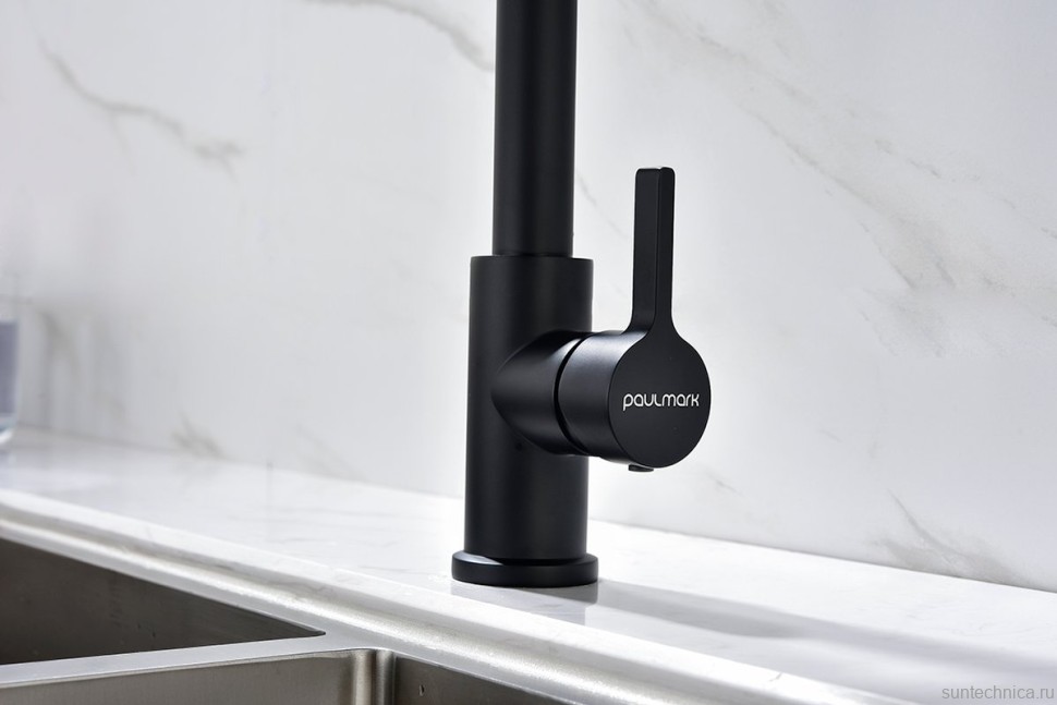 Смеситель для кухни Paulmark Halt Ha214021-AN с гибким изливом, антрацит