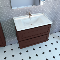 Тумба с раковиной Caprigo Wales Смальти 80 шоколад