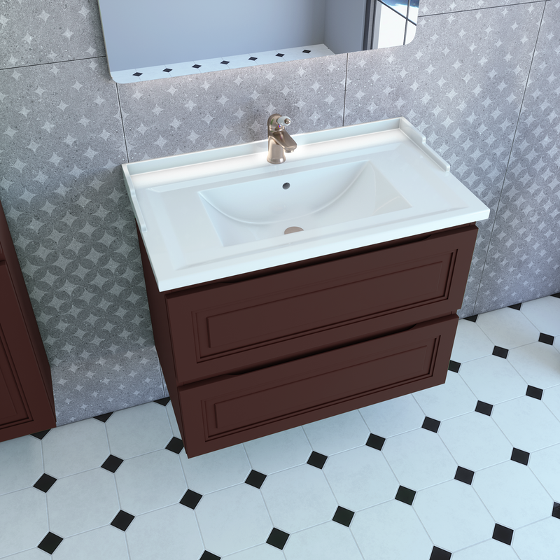 Тумба с раковиной Caprigo Wales Смальти 80 шоколад