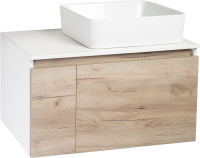 Тумба с раковиной Runo Бари 80 крафтовый дуб, раковина Tre 50