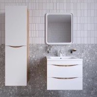 Мебель для ванной комнаты IDDIS Cloud 60 подвесная, белая, золотистый дуб