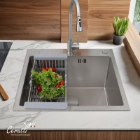 Мойка кухонная Ceruttispa 11255 nano embos, матовый хром