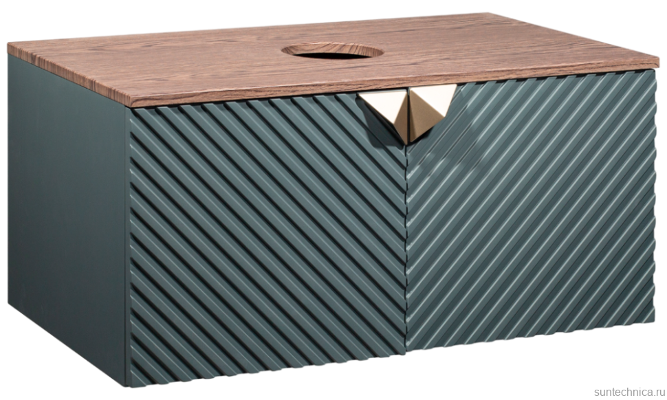 Мебель для ванной комнаты Runo Андорра 85 графит, дуб коньячный, раковина Ovale 50