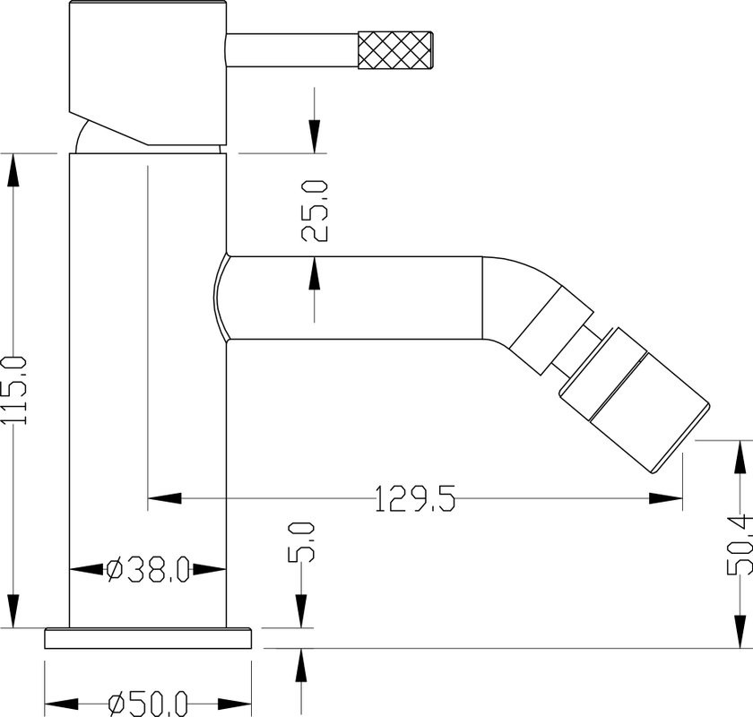 Смеситель для биде Boheme Uno 466-NB nickel brush