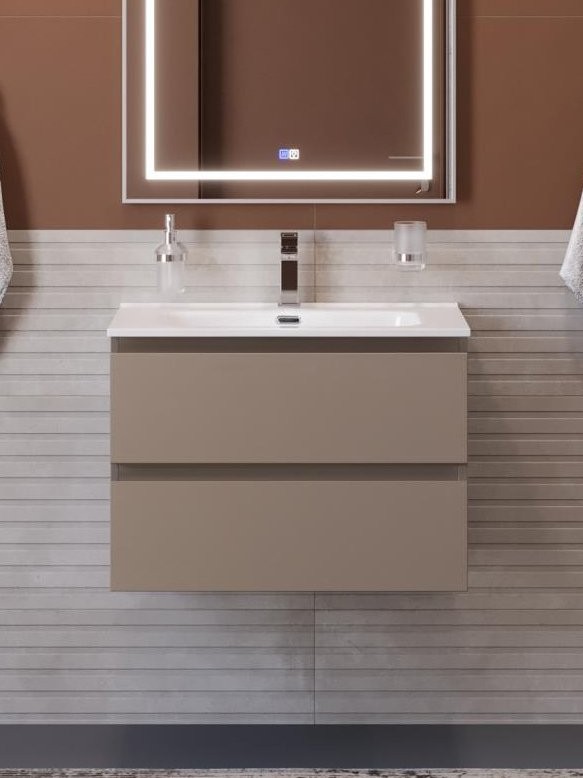 Тумба под раковину без столешницы BelBagno Kraft 70 подвесная, матовая бежевая