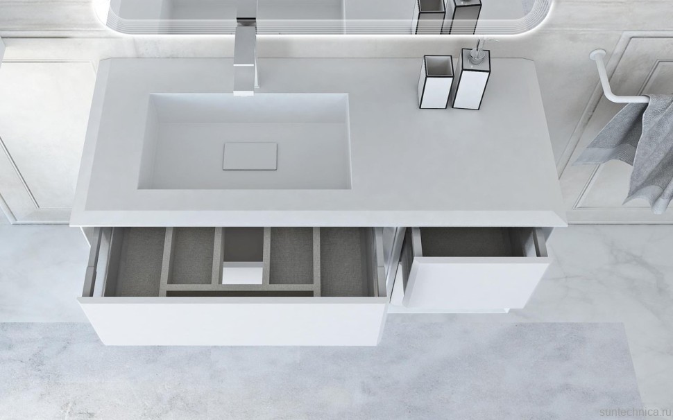 Тумба с раковиной Cezares Bellagio 106 L bianco opaco