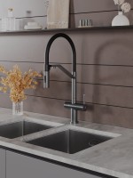 Смеситель для кухни Agger Elegant A3241455 с гибким изливом, оружейная сталь матовая