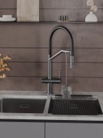 Смеситель для кухни Agger Elegant A3241455 с гибким изливом, оружейная сталь матовая