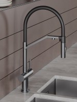 Смеситель для кухни Agger Elegant A3241455 с гибким изливом, оружейная сталь матовая