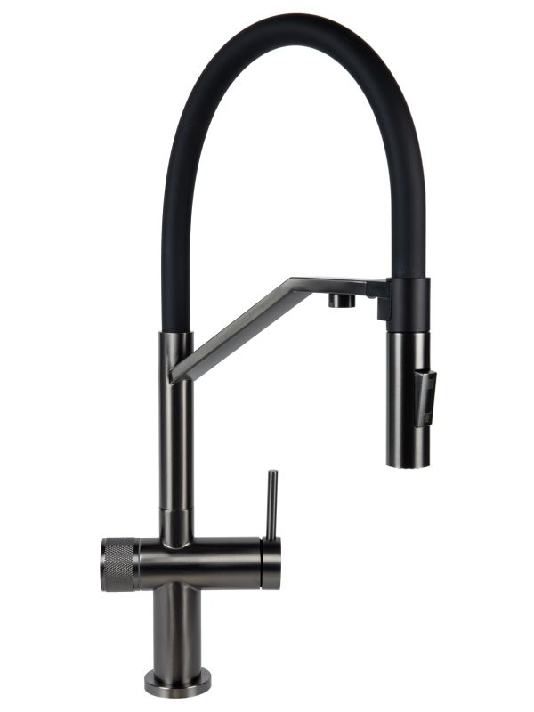 Смеситель для кухни Agger Elegant A3241455 с гибким изливом, оружейная сталь матовая