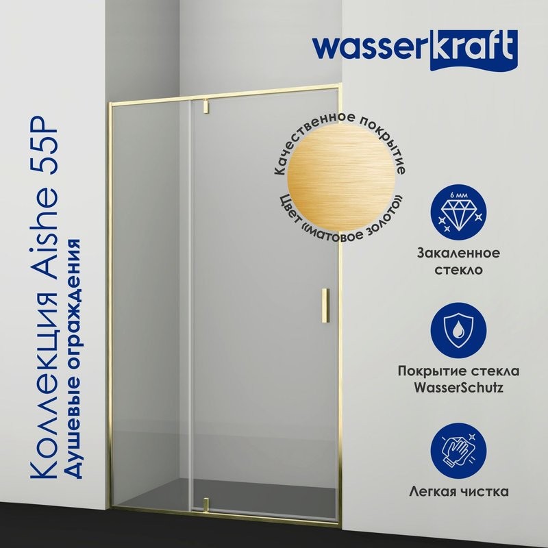 Душевая дверь в нишу Wasserkraft Aisch 55P 55P04
