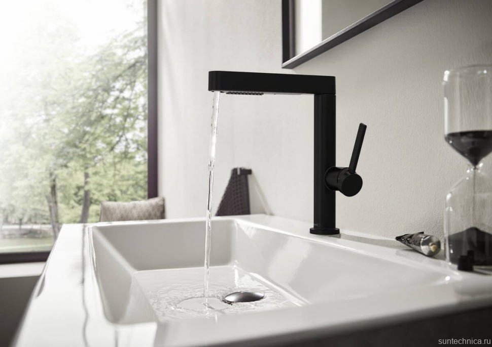 Смеситель для раковины Hansgrohe Finoris 230 76063670 матовый черный