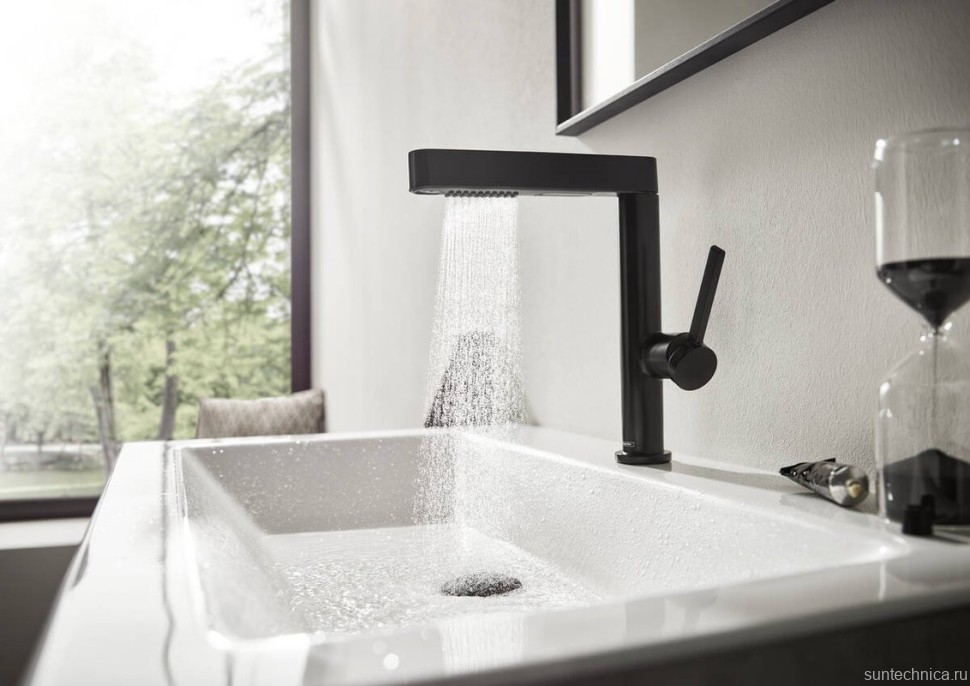 Смеситель для раковины Hansgrohe Finoris 230 76063670 матовый черный