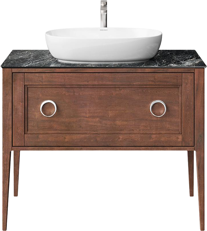 Тумба с раковиной KERAMA MARAZZI Plaza Classic Neo 100 напольная, орех, с раковиной Plaza PLR.wb.60