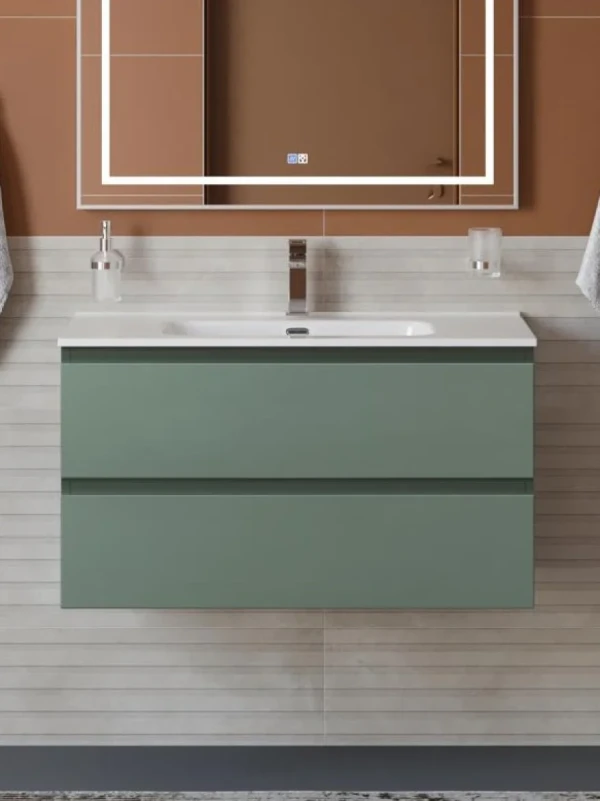 Тумба с раковиной BelBagno Kraft 90 подвесная, матовая еловая, раковина bb900etl