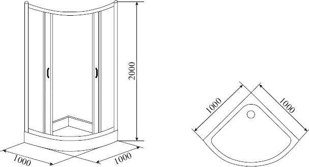 Душевой уголок Timo Fabric Glass TL-1101F с поддоном