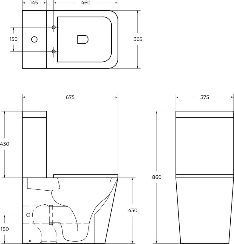 Унитаз-компакт напольный BelBagno Ardente-R BB02093CPR/SC безободковый, крышка с микролифтом, бачок BB02093T