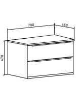 Тумба под раковину со столешницей Runo Мальта 70 подвесная, розовая, бежевая